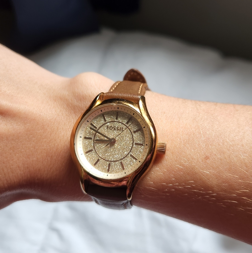 Fossil Watch Gold Sparkle
